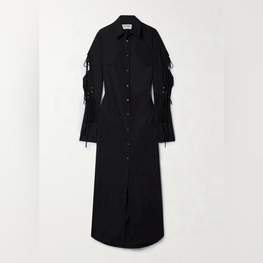 NWT MONSE Black Cotton Lace Detail Dress